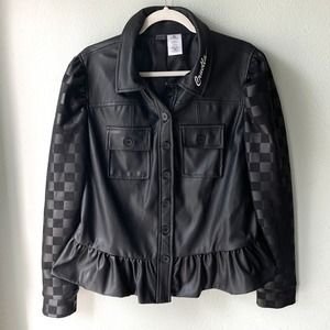 Disney Parks Her Collection Cruella de Vil Movie Faux Leather Jacket Black Sz1X